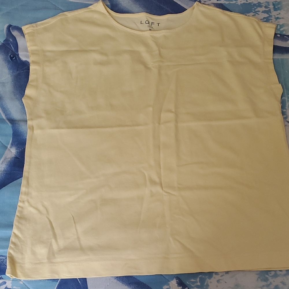 LOFT Soft Yellow Muscle Tee
